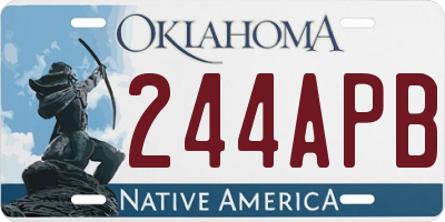 OK license plate 244APB