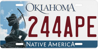 OK license plate 244APE