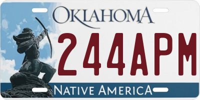 OK license plate 244APM