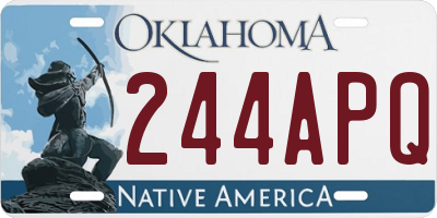 OK license plate 244APQ
