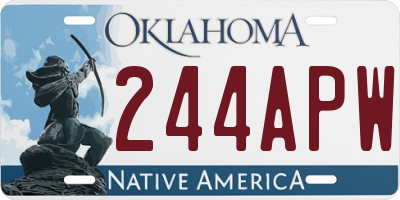OK license plate 244APW