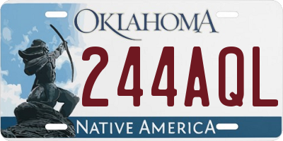 OK license plate 244AQL