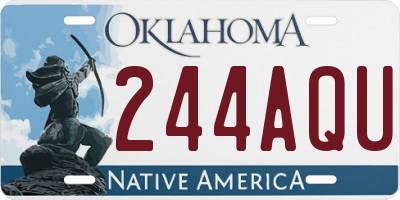 OK license plate 244AQU