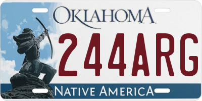 OK license plate 244ARG
