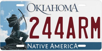 OK license plate 244ARM