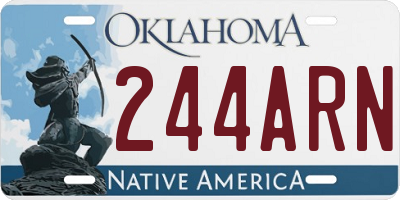OK license plate 244ARN