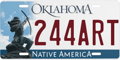 OK license plate 244ART