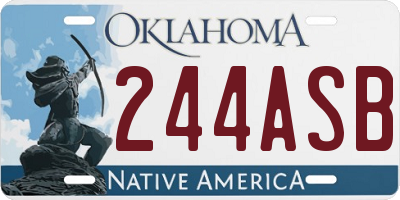 OK license plate 244ASB