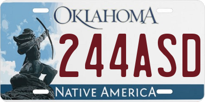 OK license plate 244ASD