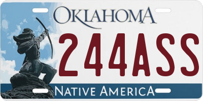 OK license plate 244ASS