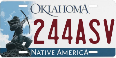 OK license plate 244ASV