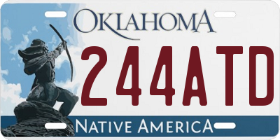 OK license plate 244ATD