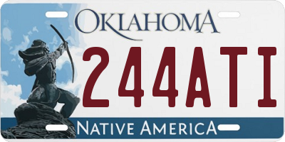 OK license plate 244ATI