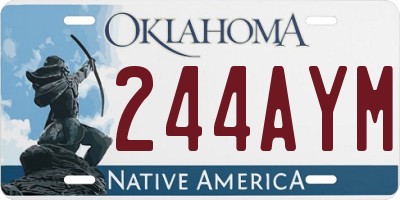 OK license plate 244AYM