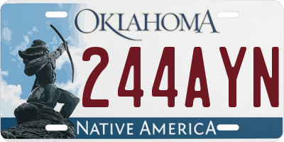 OK license plate 244AYN