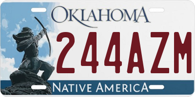 OK license plate 244AZM