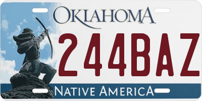 OK license plate 244BAZ