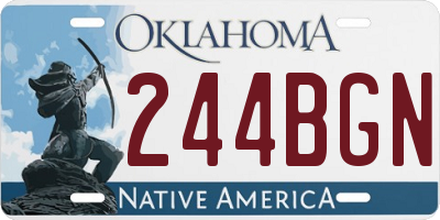 OK license plate 244BGN