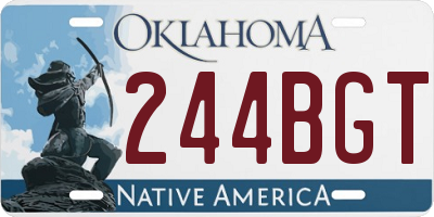 OK license plate 244BGT