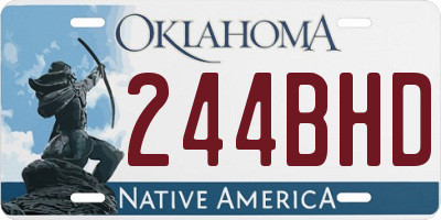OK license plate 244BHD