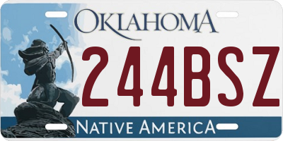 OK license plate 244BSZ