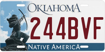 OK license plate 244BVF