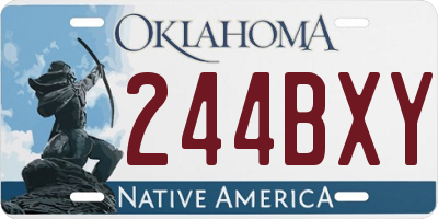 OK license plate 244BXY