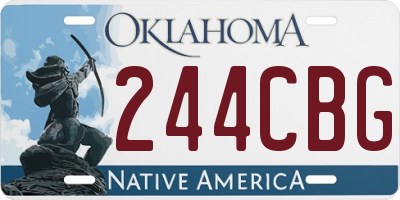 OK license plate 244CBG