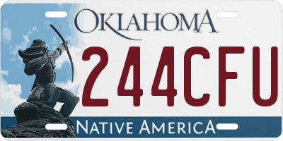 OK license plate 244CFU