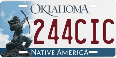 OK license plate 244CIC
