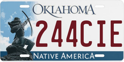 OK license plate 244CIE