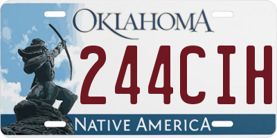 OK license plate 244CIH