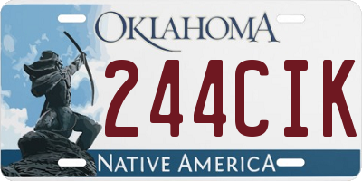 OK license plate 244CIK