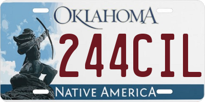 OK license plate 244CIL
