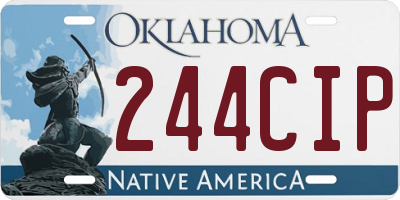 OK license plate 244CIP