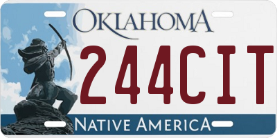 OK license plate 244CIT