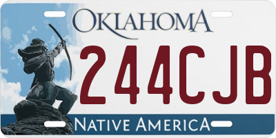 OK license plate 244CJB