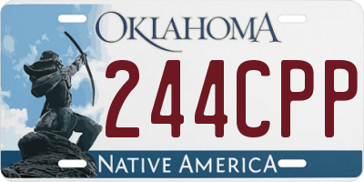 OK license plate 244CPP