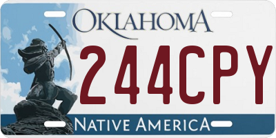 OK license plate 244CPY