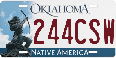 OK license plate 244CSW