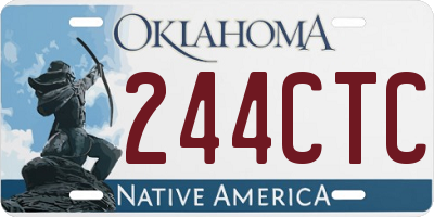 OK license plate 244CTC