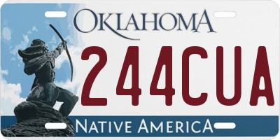 OK license plate 244CUA