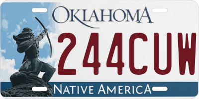 OK license plate 244CUW