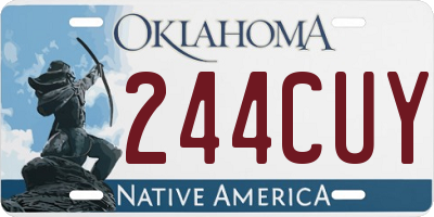 OK license plate 244CUY