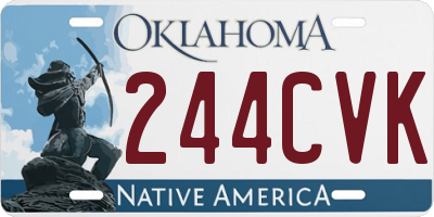 OK license plate 244CVK