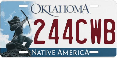 OK license plate 244CWB