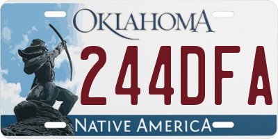 OK license plate 244DFA