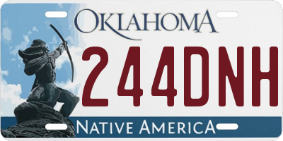 OK license plate 244DNH