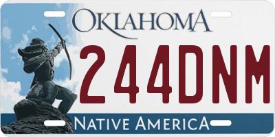 OK license plate 244DNM
