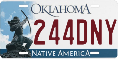 OK license plate 244DNY
